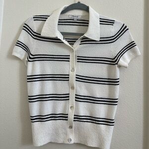 Madewell Polo Tee in Stripe Size XXS